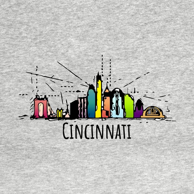 Cincinnati City Skyline Cool Ohio souvenir by DimDom